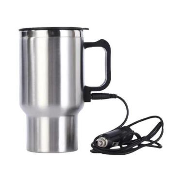 Imagem de Chaleira Elétrica Automotiva 12V 500ML De Aço Inoxidável - Garrafa Tér