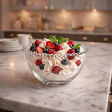 Imagem de Saladeira Bowl Grande Pearl Bolinhas Sobremesa Cristal Wolff