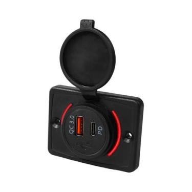 Imagem de Carregador Universal 12-24V Dual USB 3.1A PD QC3.0 Para Carro, Moto, B
