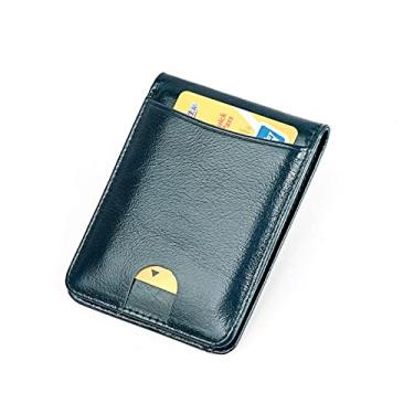 Imagem de Carteiras masculinas, carteiras com bloqueio de RFID, carteiras de couro de primeira camada, carteiras dobradas, carteiras ultrafinas, ótimos presentes para homens, marrom