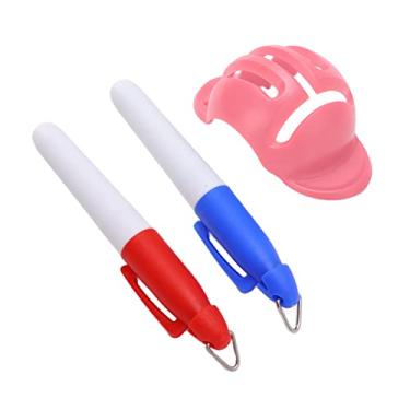 Imagem de Estêncil de marcador de bola de golfe, símbolos de identificação exclusivos Dispositivo de desenho de linha de golfe prático de plástico para melhor alinhamento(cor de rosa)