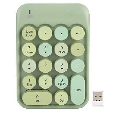 Imagem de eboxer-1 Teclado numérico sem fio 2,4G, teclado numérico de chocolate com número mudo de 18 teclas com mini receptor USB, para Windows XP / 7/8 / 10 / iOS (preto/rosa/azul/verde) (verde)
