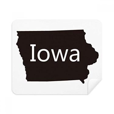 Imagem de Pano de limpeza de tela com contorno de mapa dos EUA Iowa America 2 peças de tecido de camurça