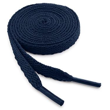 Imagem de OrthoStep Cadarços atléticos lisos pacote com 2 pares - Feito nos EUA, Azul marino, 27" (69 cm)