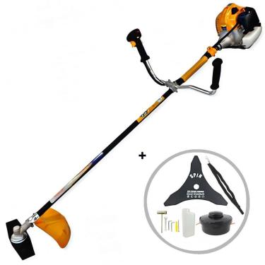 Imagem de Roçadeira Profissional Vulcan VR430H 2T 43CC 1,7HP Robusta Ideal para Trabalho Pesado com Lâmina Extra de 3 Pontas Tamanho 300mm Espessura 2,9mm