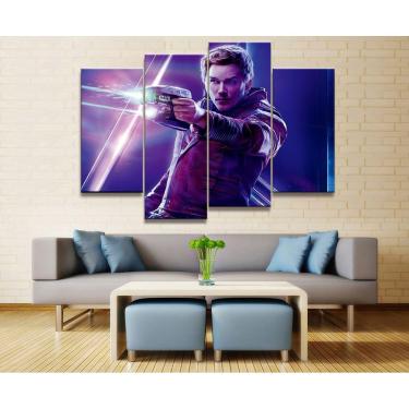 Imagem de Quadro Decorativo Guardioes da Galaxia 5 peças 130x65 cm em