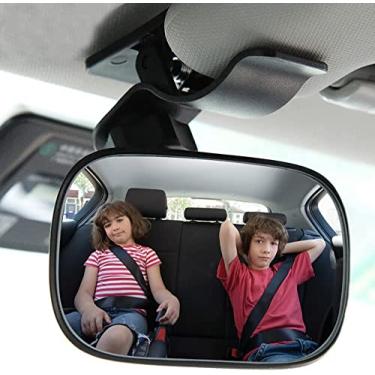 Imagem de Hlily Espelho retrovisor interno automotivo para bebê espelho convexo grande angular para bebê criança criança banco traseiro ajustável retrovisor