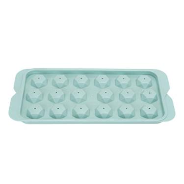 Imagem de Bandeja de cubo de gelo,losango irregular Molde de cubo de gelo de f¨¢cil desmoldagem grau aliment¨ªcio PP com tampa Cubo de gelo bonito, bandejas de cubo de gelo seguras(Diamond 18 grid blue), Ba