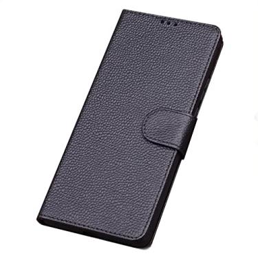 Imagem de Capa para Samsung Galaxy S22/S22plus/S22 Ultra, Capa de couro legítimo fina com suporte slot para cartão de crédito Proteção de câmera à prova de choque Flip Carteira Capa, Azul, S22 Ultra 17,8 cm