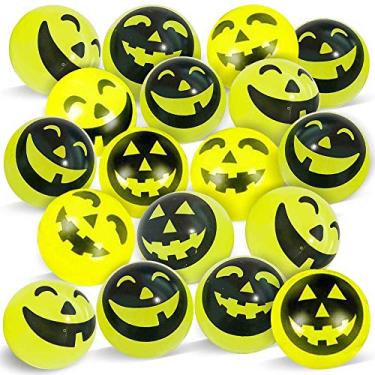 Imagem de Bolas de balanço ArtCreativity Glow in the Dark Jack-O-Lantern, pacote com 12, bolas de salto alto de 4,5 cm para crianças, suprimentos de doces ou travessuras, lembrancinhas de festa brilhantes e enchimentos de bolsas para meninos e meninas