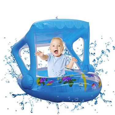 Imagem de B/A Boia de Natação para Bebês com Dossel de Sol - Treinador de Natação Infantil 1-5 Anos