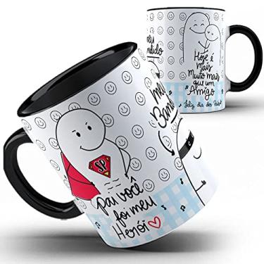 Imagem de Caneca preta papai Flork Pai herói bandido amigo