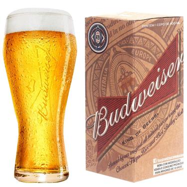 Imagem de Copo para Cerveja Budweiser Crisal Litografado 4638 - 400 ml