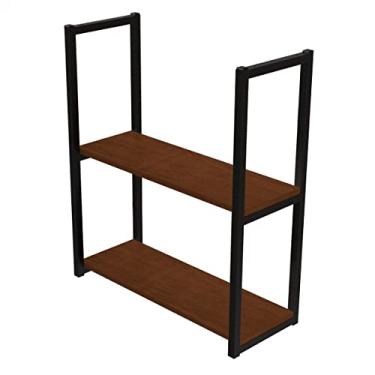 Imagem de Prateleira Industrial Com 2 Prateleiras 60x20 Avelã DIY Estilo Industrial Brasforma