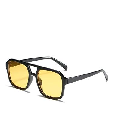 Imagem de Óculos de sol amarelos femininos vintage de luxo superdimensionados femininos óculos de condução óculos de sol modernos tons únicos, preto amarelo, z