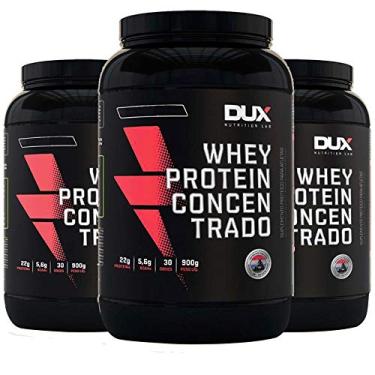 Imagem de Whey Concentrado 900g Chocolate 3 Un - Dux Nutrition