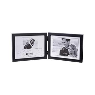 Imagem de Malden International Designs Moldura de madeira Black Concept, dupla horizontal, 5 x 17 cm, preta