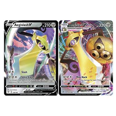 Imagem de Pokemon Conjunto de cartas Vmax – Aegislash VMAX 127/185 e Aegislash V 126/185 – Tensão vívida – Lote de cartas ultra raro