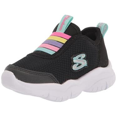 Imagem de Skechers Tênis unissex infantil Flex Blast, Preto/Multi, 7 Toddler