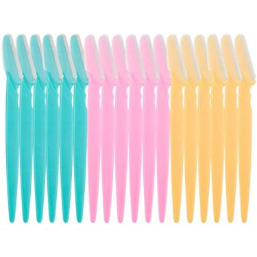 Imagem de Modelador de lâminas de sobrancelha 18 peças, removedor de pelos faciais de segurança, aparador de rosto, ferramenta de dermaplanagem esfoliante para mulheres e homens