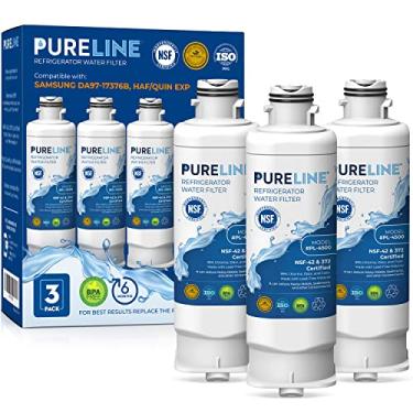 Imagem de Pureline DA97-17376B Substituição para filtro de água da geladeira Samsung DA97-17376B, HAF-QIN/EXP, HAF-QIN, DA97-08006C. Filtragem de ação tripla, certificação NSF 372 e NSF 42, (pacote com 3)
