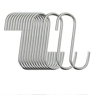 Imagem de Pacote com 40 ganchos S - Ganchos S resistentes de aço inoxidável para pendurar panelas, frigideiras, plantas, canecas de café, toalhas na cozinha e banheiro, casaco, bolsa, oficina, ganchos perfeitos para rack