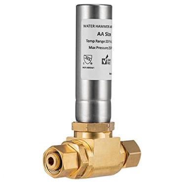 Imagem de Lidertik (1 pacote) Prendedor de martelo de água para lava-louças e vaso sanitário, compressão macho de 9,5 cm e compressão fêmea de 9,5 cm, absorve choque e reduz o ruído para tubulação de água