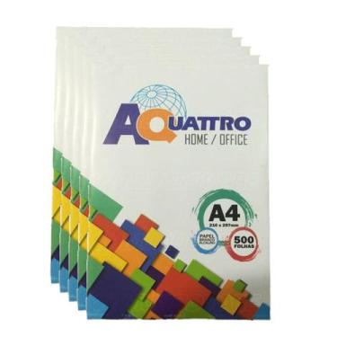 Imagem de Kit 5 Pacotes De 500 Folhas De Papel Sulfite A4 Aquattro
