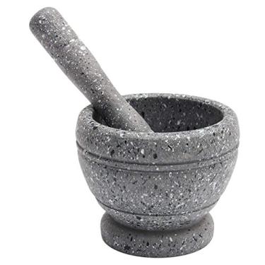 Imagem de (Granite Texture) - Classico Resina Almofariz Conjunto de Pilao Ervas Guacamole Spice Moedor Tigela Food Mill Mixing Bowl Haste Cozinha Utensilios de Cozinha Suprimentos (textura de granito)