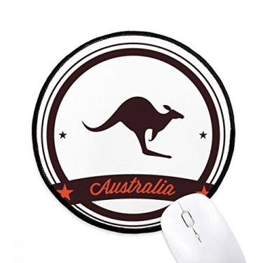 Imagem de DIYthinker Austrália Sabor Canguru Emblema Ilustração Mouse Pad Desktop Escritório Tapete Redondo para Computador