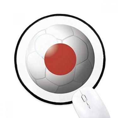 Imagem de DIYthinker Tapete de mouse de futebol americano da bandeira nacional do Japão para mesa de escritório tapete redondo para computador