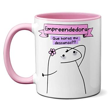 Imagem de Caneca Empreendedora Que Horas Eu Descanso? Presente Fofo (Rosa)
