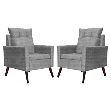 Imagem de Kit 02 Poltronas Decorativas Ligia Linho Cores - DS Estofados