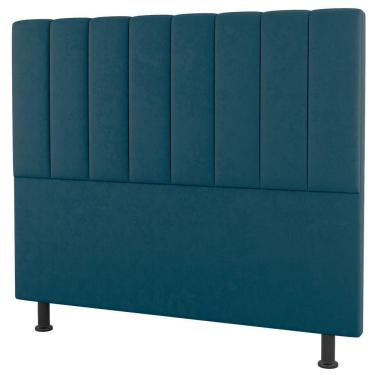 Imagem de Cabeceira Cama Box Casal King Size Cora 195cm Suede Turquesa