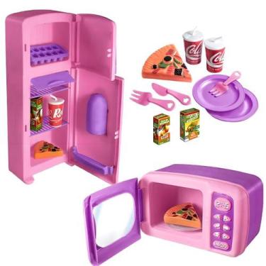 Imagem de Kit Cozinha Infantil Geladeira E Micro-Ondas C/ Acessórios   - Zuca To