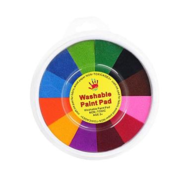 Imagem de DYNWAVE Almofadas De Tinta Para Laváveis ​​Íris Coloridas Carimbos Pintura Não Tóxica Para Carimbos De Crianças, 13 Cores
