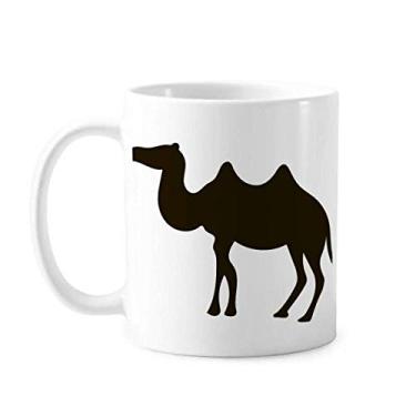 Imagem de Caneca de cerâmica de café de porcelana preta com desenho de animal