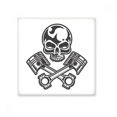 Imagem de Luzes esqueleto óculos de motocicleta padrão azulejo de cerâmica brilhante decalque vitrificado pedra adornada