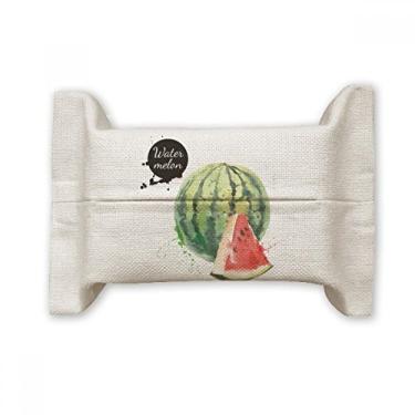 Imagem de Watermelon Fruit Tasty Healthy Watermelon Suporte de capa de papel para lenços faciais, saco de linho de algodão