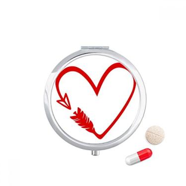 Imagem de Caixa de armazenamento de medicamentos com ilustração de coração e flecha vermelha com design