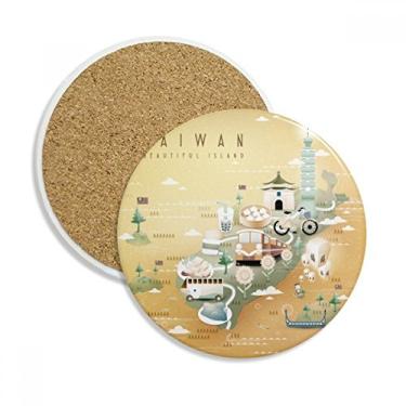 Imagem de Linda caneca de viagem Islead Taiwan porta-copos com proteção de mesa, pedra absorvente