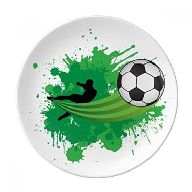 Imagem de Prato de futebol americano com mosca decorativa de porcelana salver louça de jantar