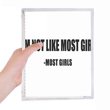 Imagem de Caderno com frases "Joke Most Girls Said" com folhas soltas para diário recarregável