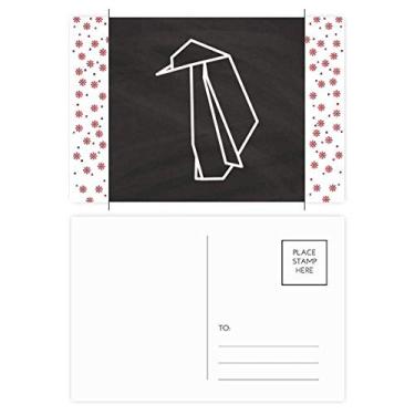 Imagem de Cartão postal abstrato, pinguim, origami, formato geométrico, Natal, flor, celebração, cartão postal