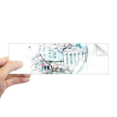 Imagem de DIYthinker Globe London Eye Torre Eiffel Aquarela Adesivo retangular para para-choque Notebook Janela Decalque