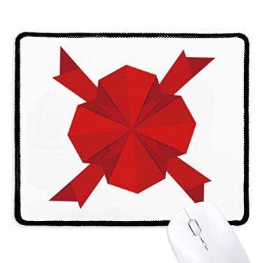 Imagem de Mousepad vermelho abstrato decoração de Natal origami borda costurada tapete de borracha para jogos