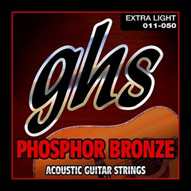 Imagem de GHS Strings S315 Bronze fosforoso, cordas para guitarra acústica, extra leve (11-50)