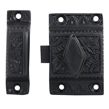 Imagem de A29 Trava de armário de ferro, trava com puxador giratório para armário de armário e gaveta de cozinha, acabamento artesanal em bronze polido a óleo, trava antiga