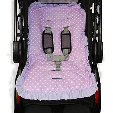 Imagem de Capa Para Carrinho De Bebê Mista, Poá Lilás, Tamanho Universal