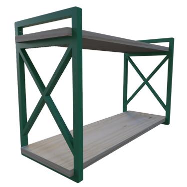 Imagem de Prateleira Estilo Industrial modelo x com medidas de 20x60 centímetros acompanha madeiras